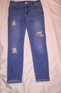 Super skinny sequin girls jeans